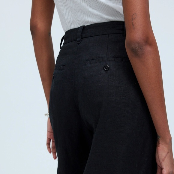 Madewell - The Harlow Wide-Leg Pant in 100% Linen - Black - Picture 3 of 15